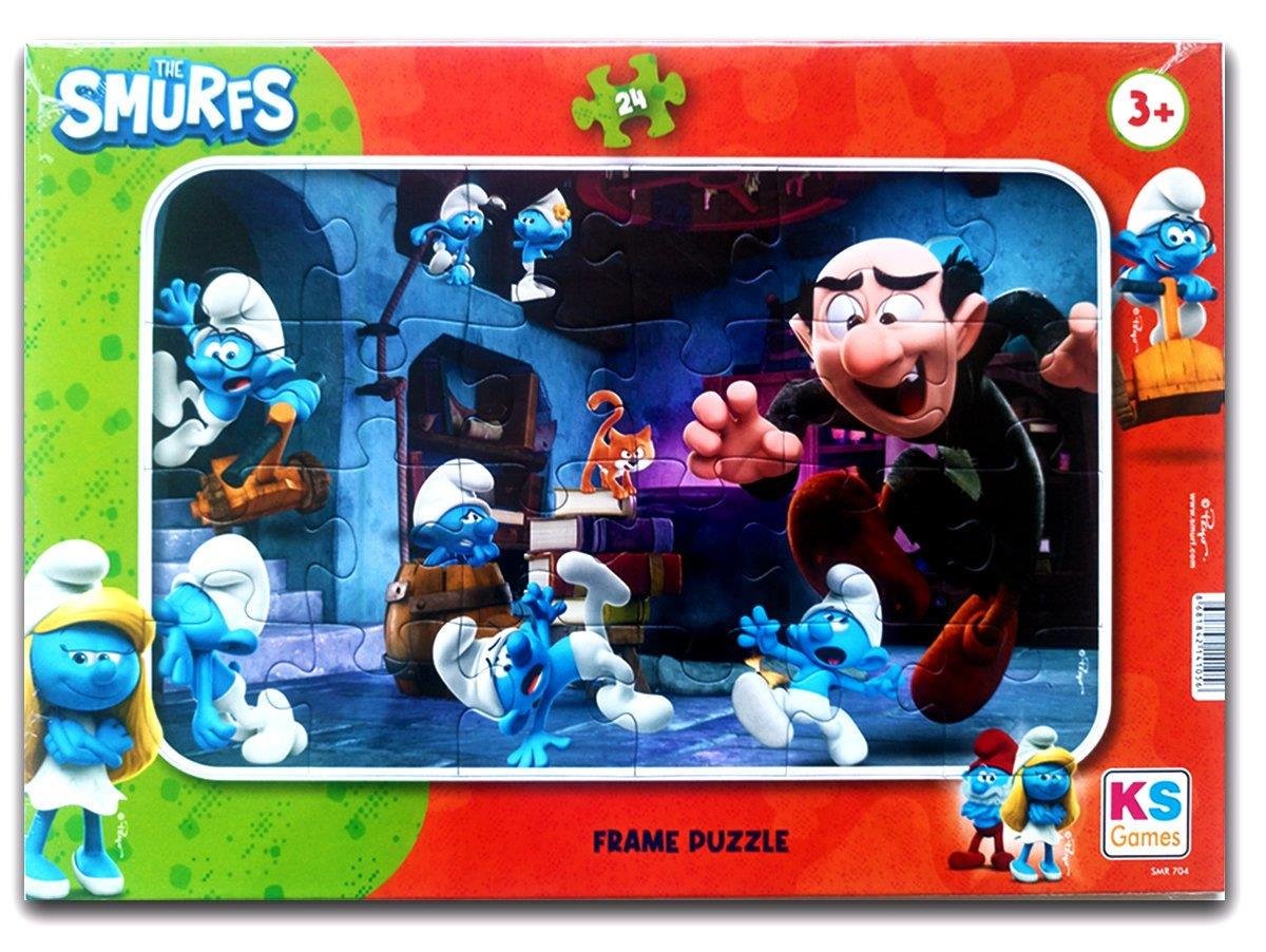 Ks Games Frame Puzzle 24 Parça Şirinler Lisanslı Çocuk Puzzle