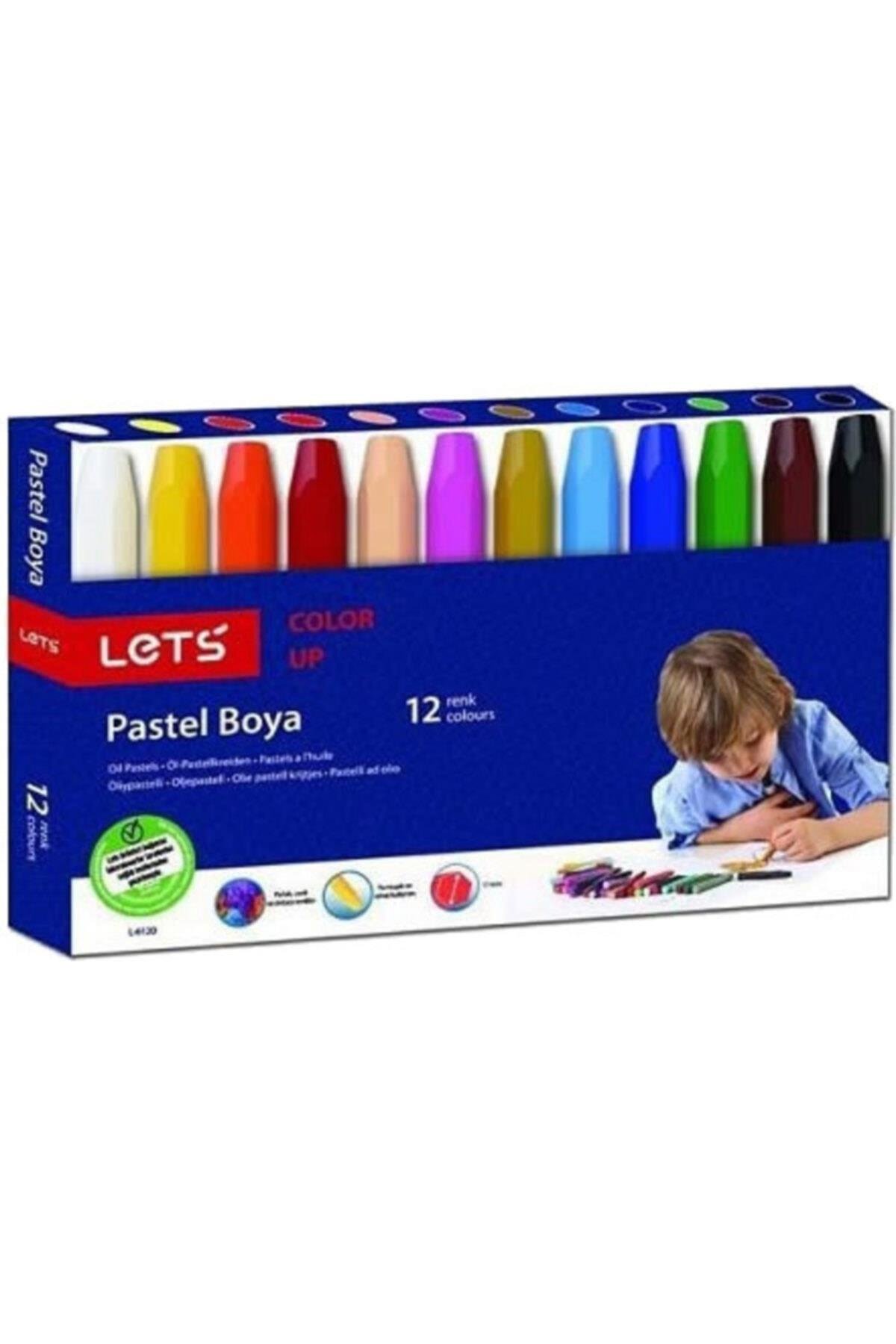 Lets L-6120 Karton Kutu Köşeli Pastel Boya 12 Renk