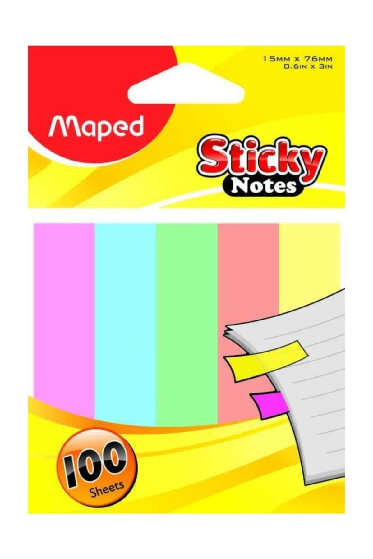 Maped 5'Li İndeks Ayraç 15x76 mm Yapışkanlı Not Kağıdı 100 Sayfa