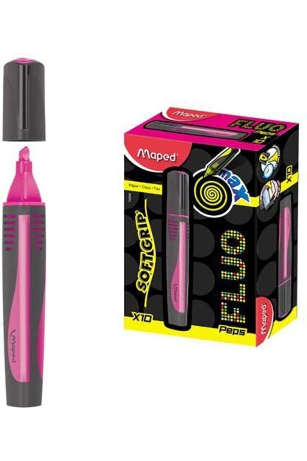 Maped Fosforlu Kalem Max Fluo Peps Mini Pembe (10 Lu Paket)