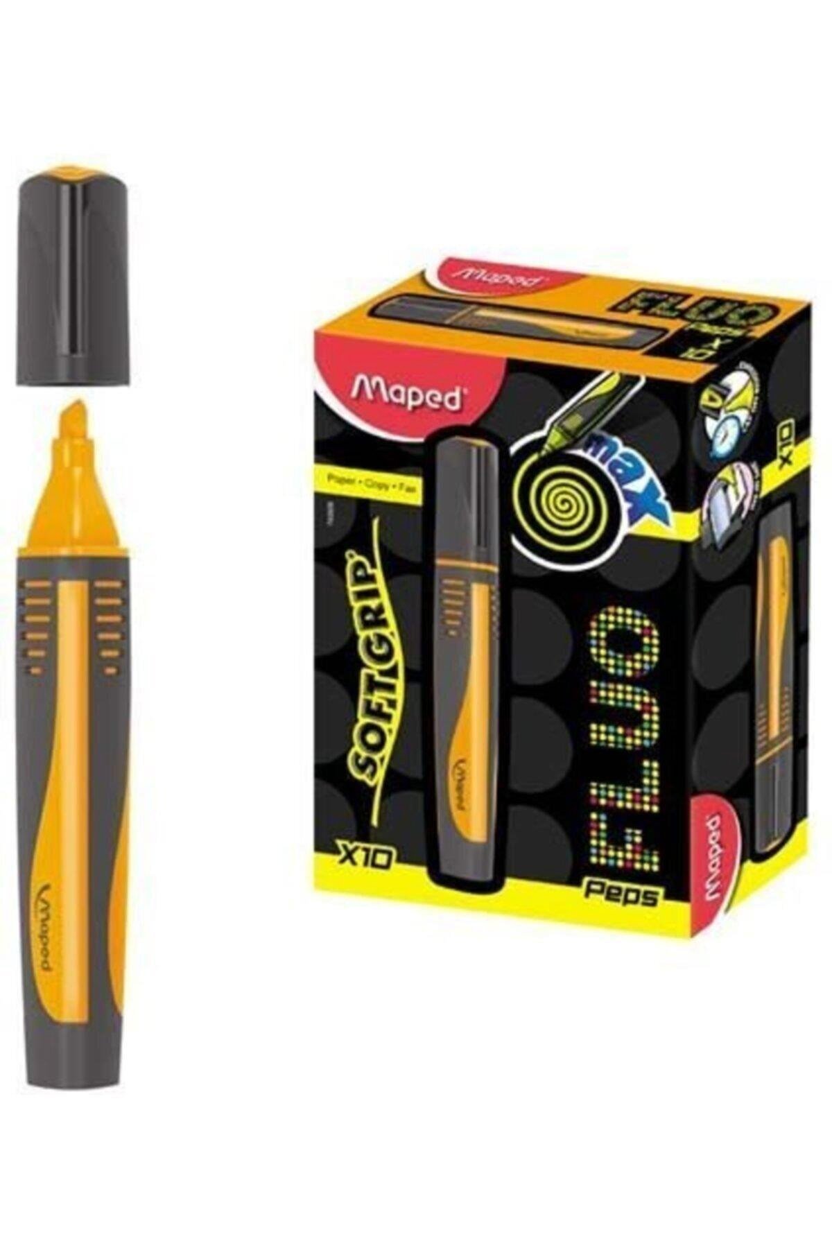 Maped Fosforlu Kalem Max Fluo Peps Mini Turuncu Fosforlu İşaret Kalemi (10 Lu Paket)