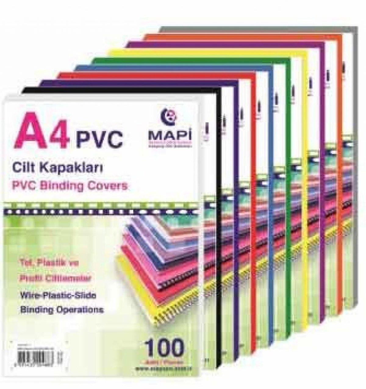 Mapi Cilt Kapağı Plastik Opak A4 160 Micron Sarı Cilt Kapağı (100 Lü Paket)