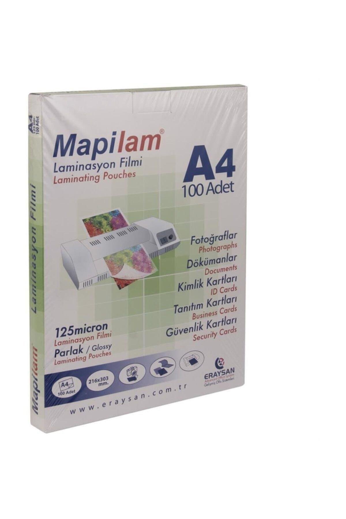 Mapi A-4 Laminasyon Filmi 125 Micron Parlak 100 Lü (1 Paket 100 Adet