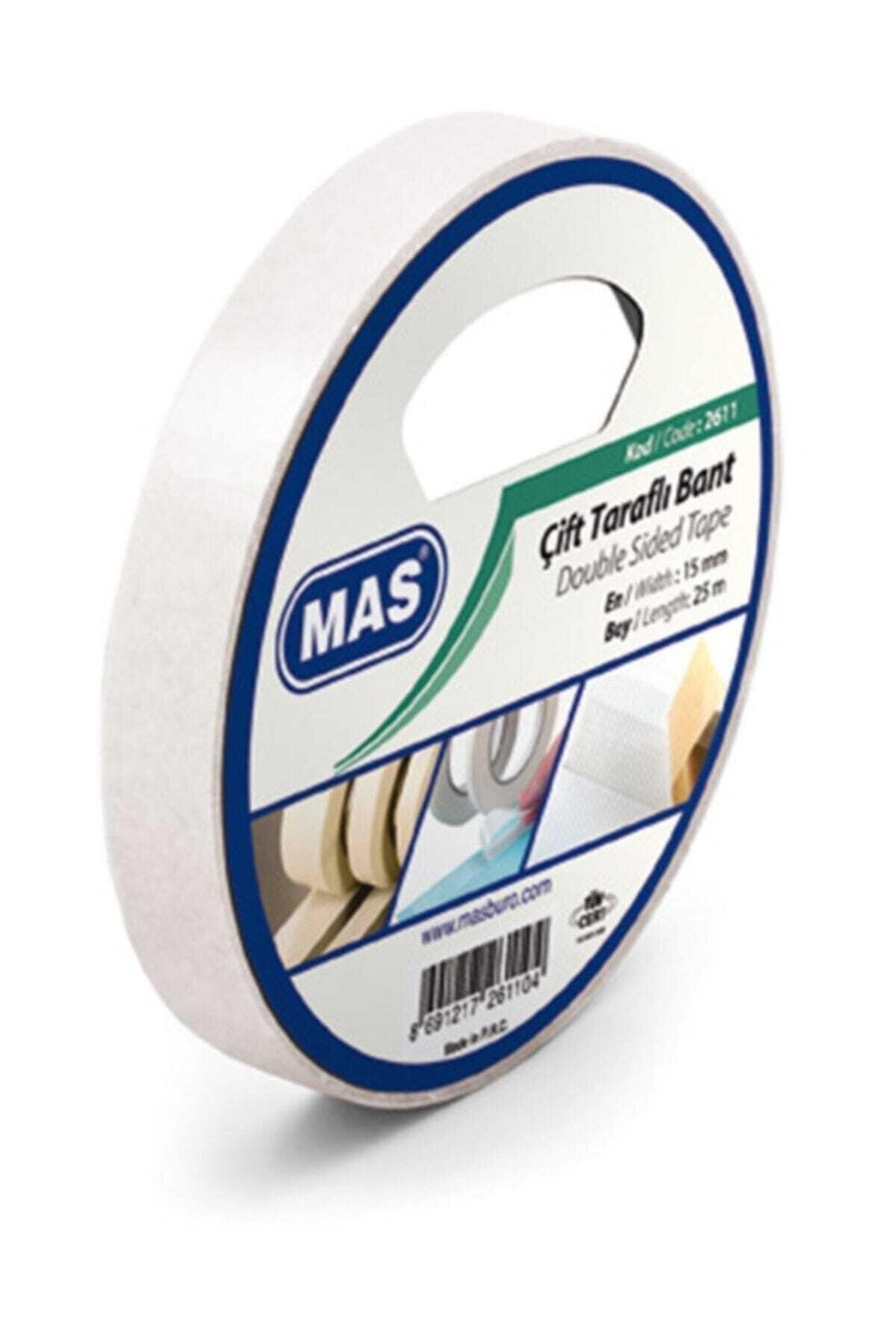 Mas 2611 Çift Taraflı Bant 15mm x 25 Metre