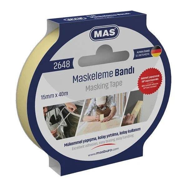 Mas 2648 Krepe Maskeleme Bantı 15mm x 40 Metre