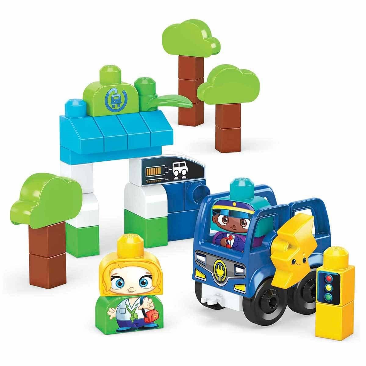 Mega Bloks Doğa Dostu Otobüs Seti Yürüme Çağındaki Çocuklar İçin Yapı Oyuncakları 36 Parça