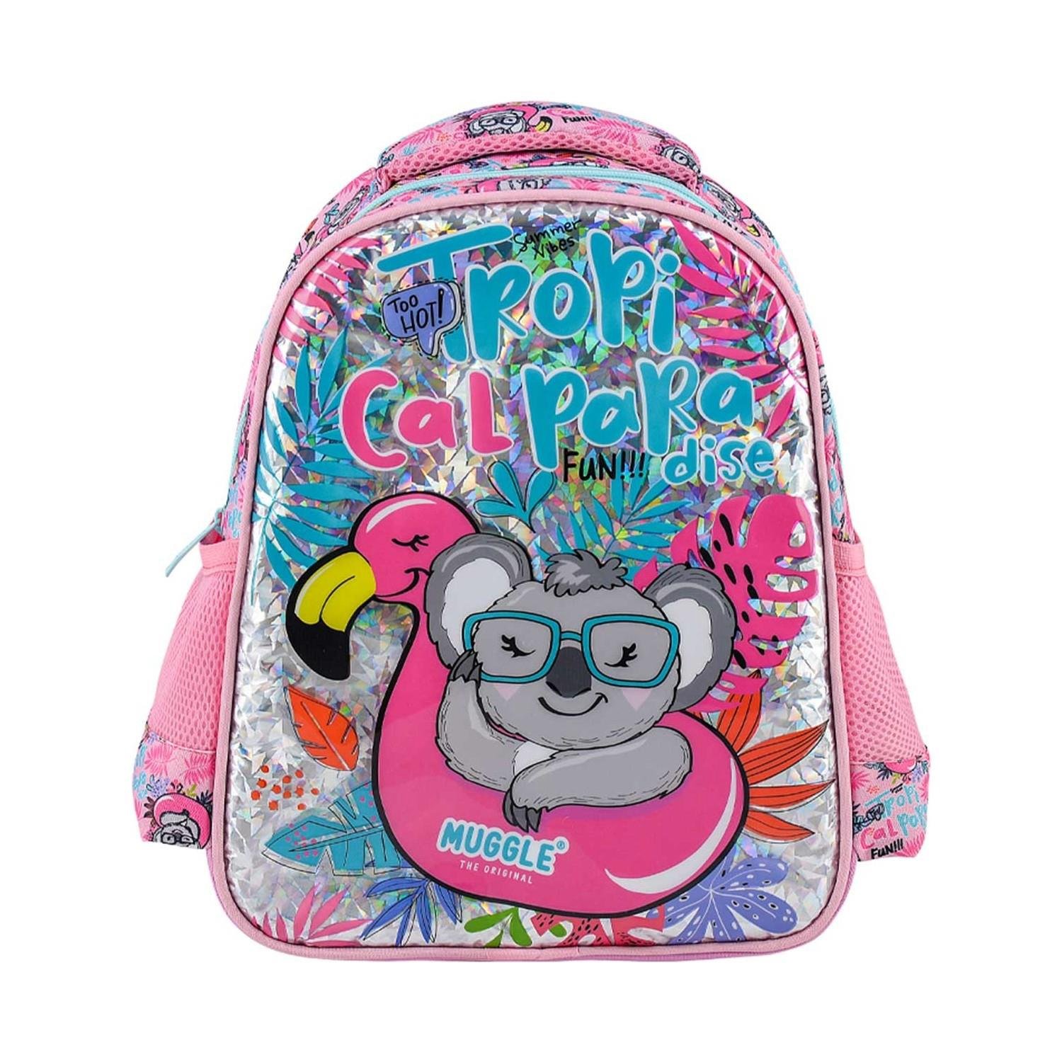 Muggle Anaokul Çantası Tropikal Pradice Pembe Kız Çocuk Anaokulu Çantası