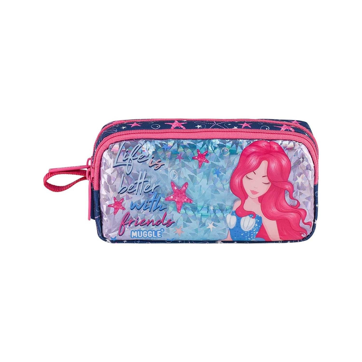 Muggle Kalem Çantası Marmaid Lacivert 2 Bölmeli Kalemlik