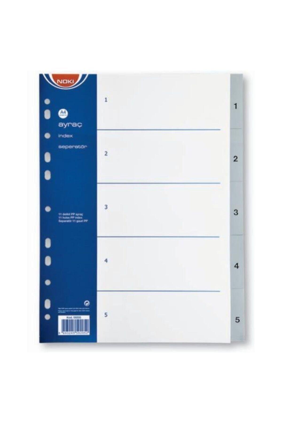 Noki Seperatör 1-5 Rakamlı Plastik A4 (75 Li Paket)