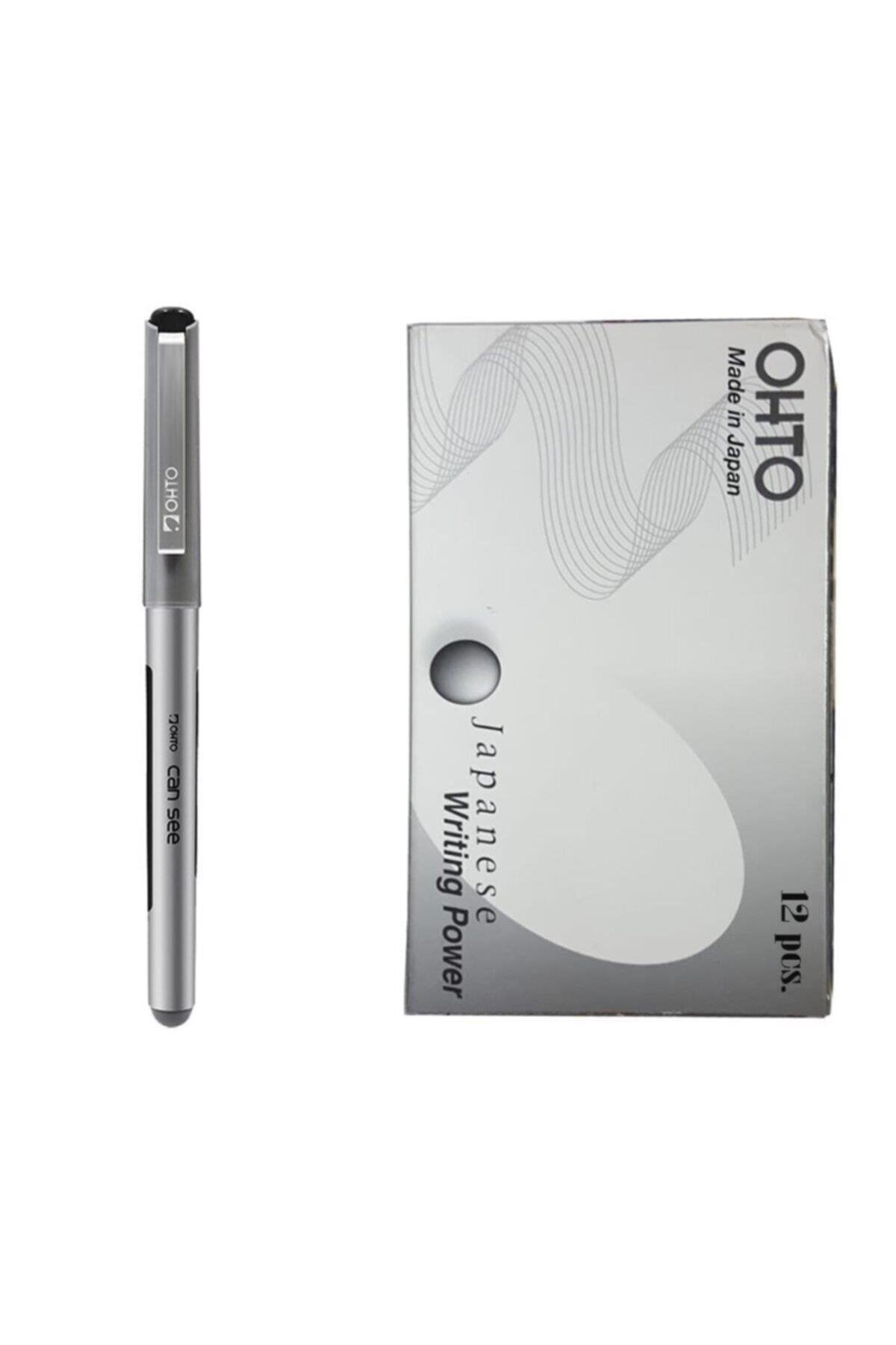 Ohto Roller Kalem Can See Jel Bilye Uçlu 0.7 MM Siyah Jel Pilot Kalem (12 Li Paket)