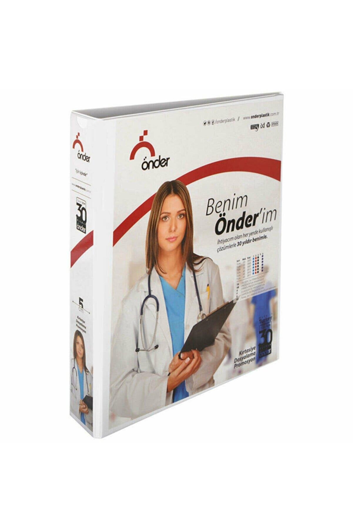 Önder Sunum Klasörü 2 Halkalı 90 MM A4 Beyaz 2009-5