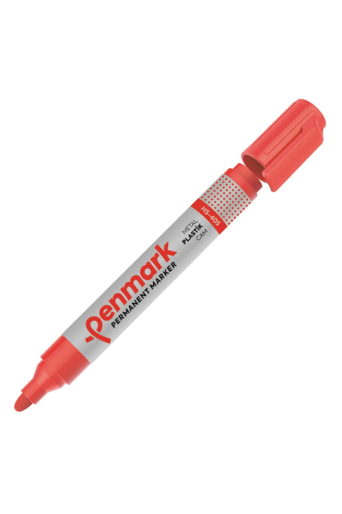 Penmark Permanent Marker Yuvarlak Uçlu Kırmızı Koli Kalemi (12 Li Paket)