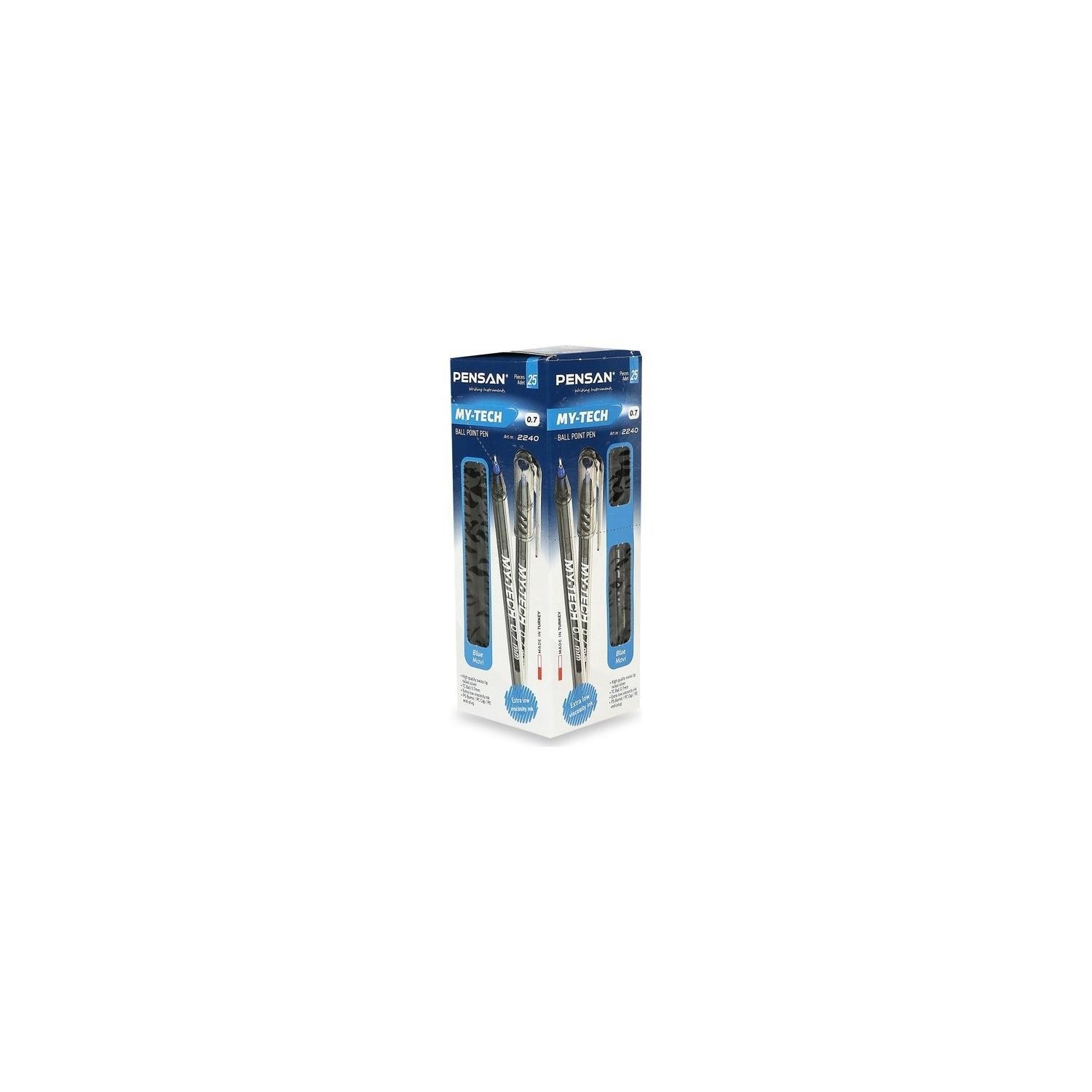 Pensan Tükenmez Kalem My-Tech 0.7 MM İğne Uç Mavi 25'Li