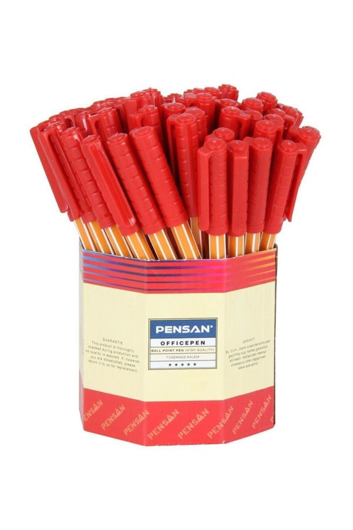 Pensan 1010 Ofis Pen Tükenmez Kalem 1.0 Mm Kırmızı 60 Lı (1 Paket 60 Adet)