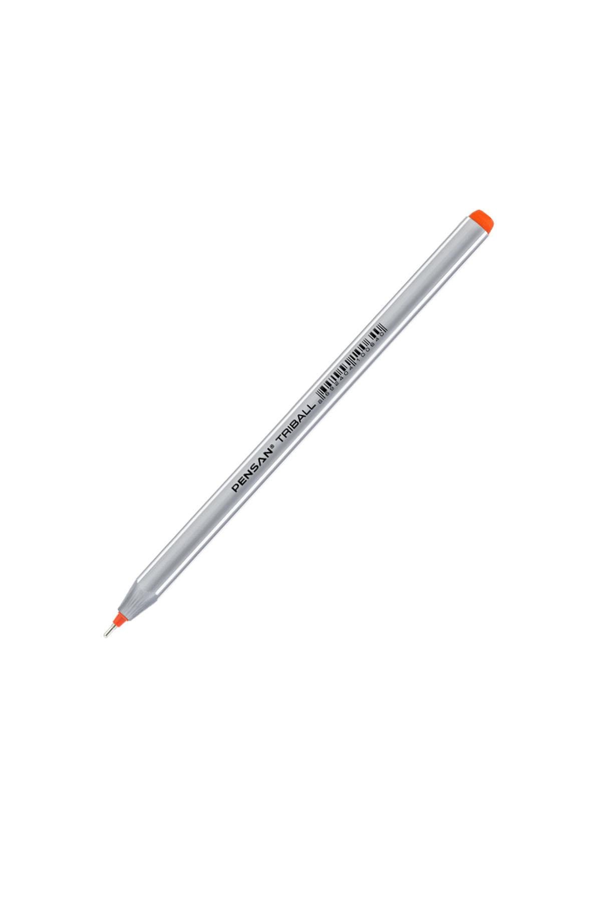 Pensan Tükenmez Kalem Triball 1.0 MM Bilye Uç Turuncu 12 Lİ (1 Paket 12 Adet)