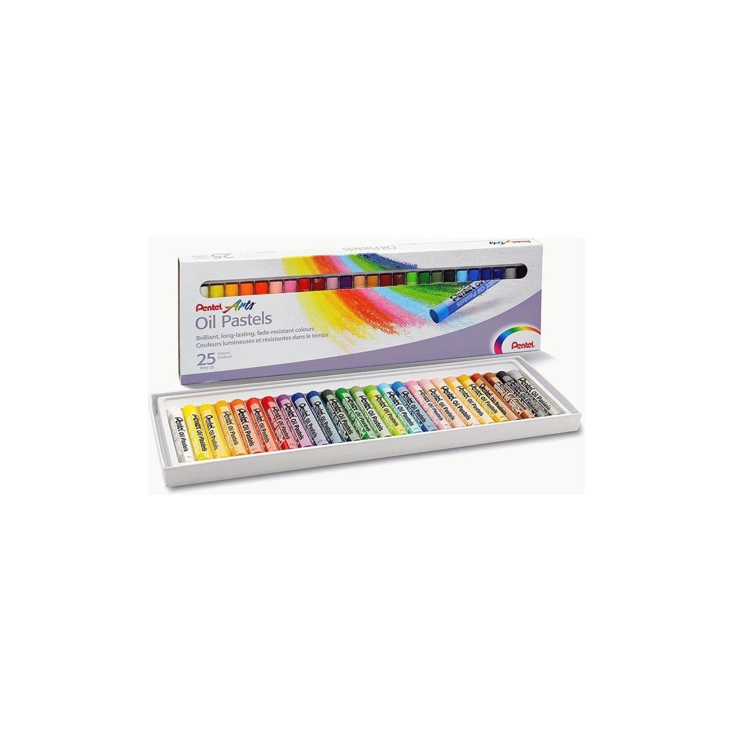Pentel Pastel Boya Yağlı Karton Kutu 25 Renk Yağlı Pastel Boya