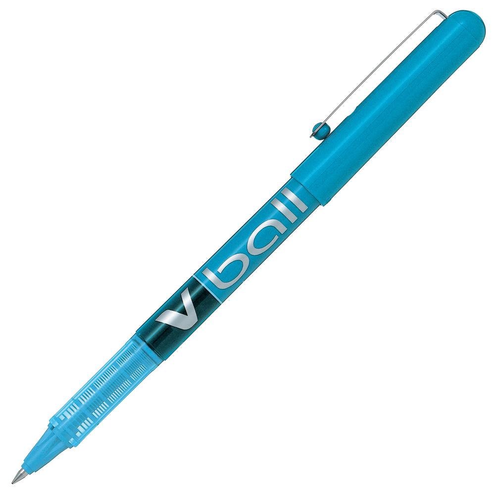 Pilot V-Ball V System Bilye Uçlu 0.5 MM Açık Mavi Roller Kalem (12 Li Paket)
