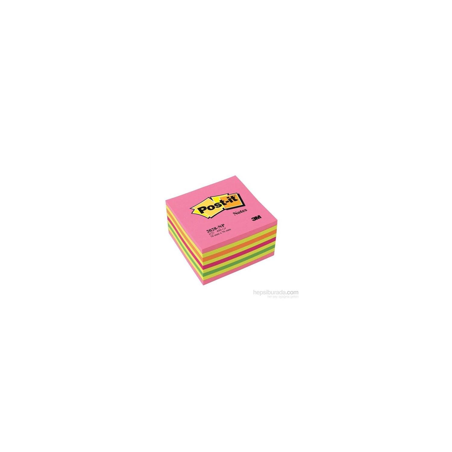Post-it Yapışkanlı Not Kağıdı Küp Gökkuşağı 450 YP 76x76 Pembe Tonları 2028-NP