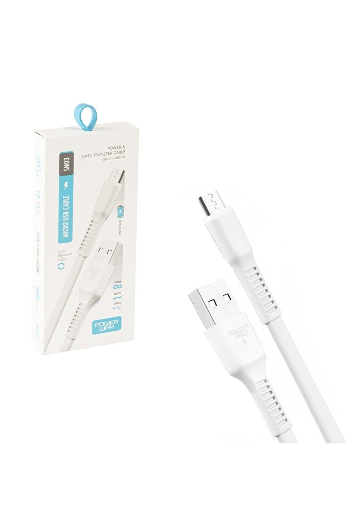 Powerway 1 Metre Usb Micro Şarj Kablo Kutulu Usb 2.0 Hızlı Şarj