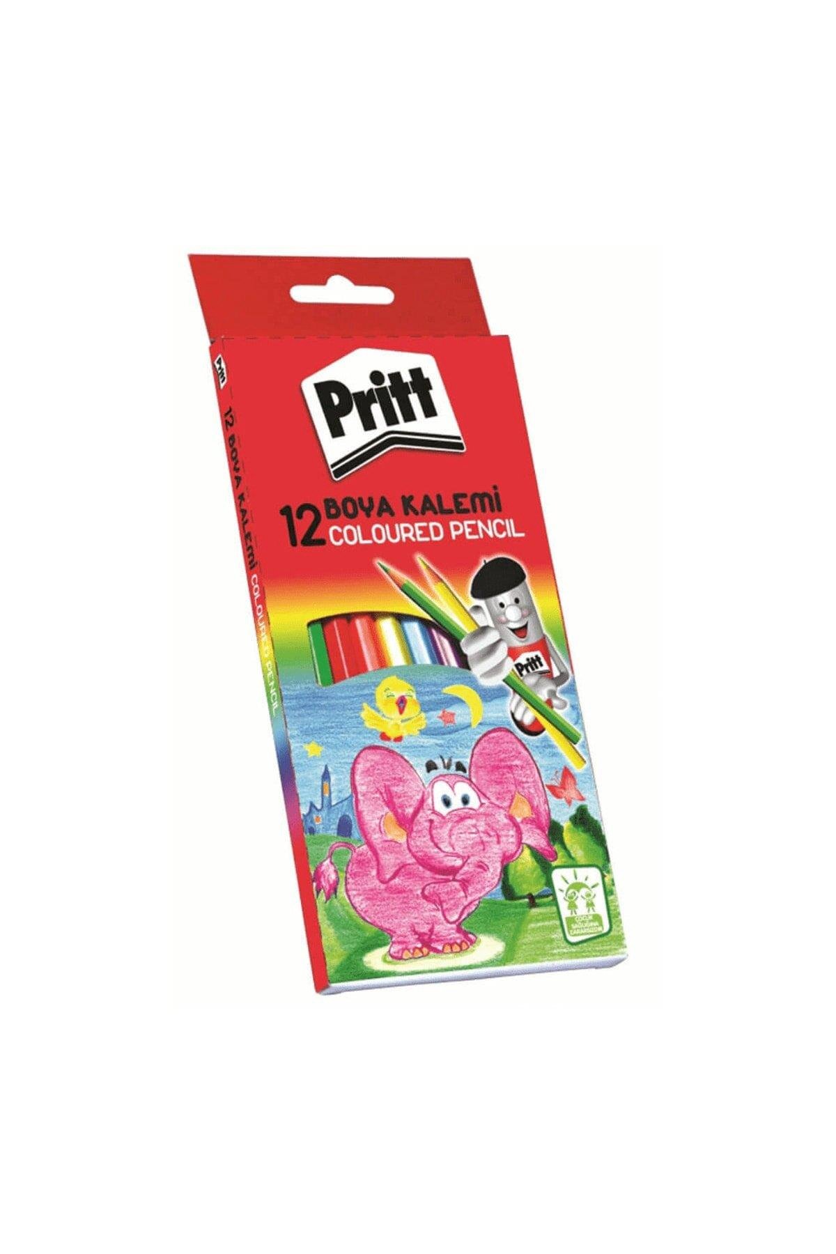 Pritt Kuru Boya Karton Kutu Tam Boy 12 Renk Uzun Kuru Boya