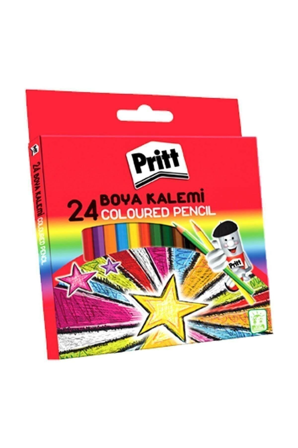 Pritt Kuru Boya Karton Kutu Tam Boy 24 Renk Uzun Kuru Boya