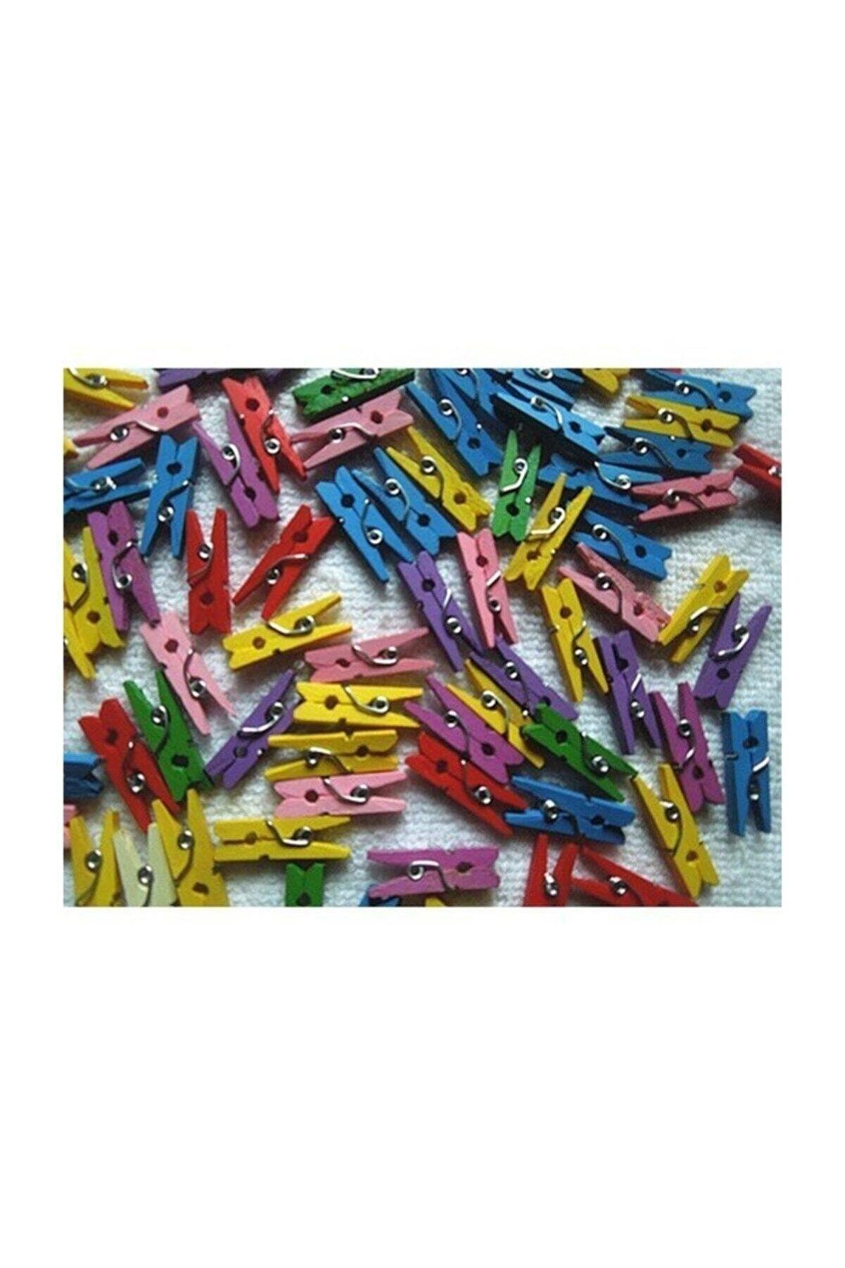 Puti Ahşap Küçük Mandal Renkli (24 Lü Paket)