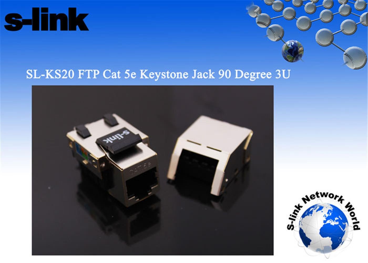 S-link FTP CAT5E Kestone Jack3U 90 Dek