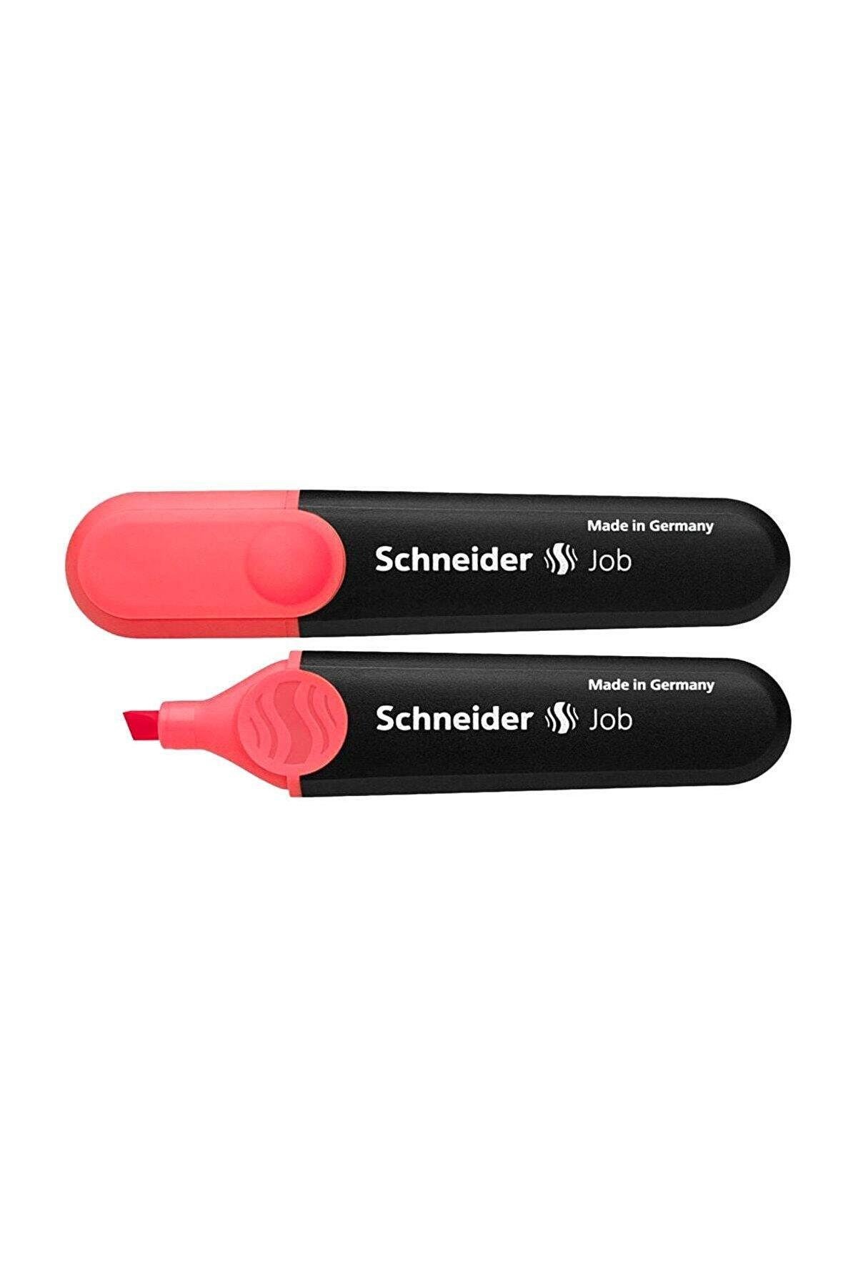Schneider Fosforlu Kalem Job Kırmızı İşretleme Kalemi (10 Lu Paket)