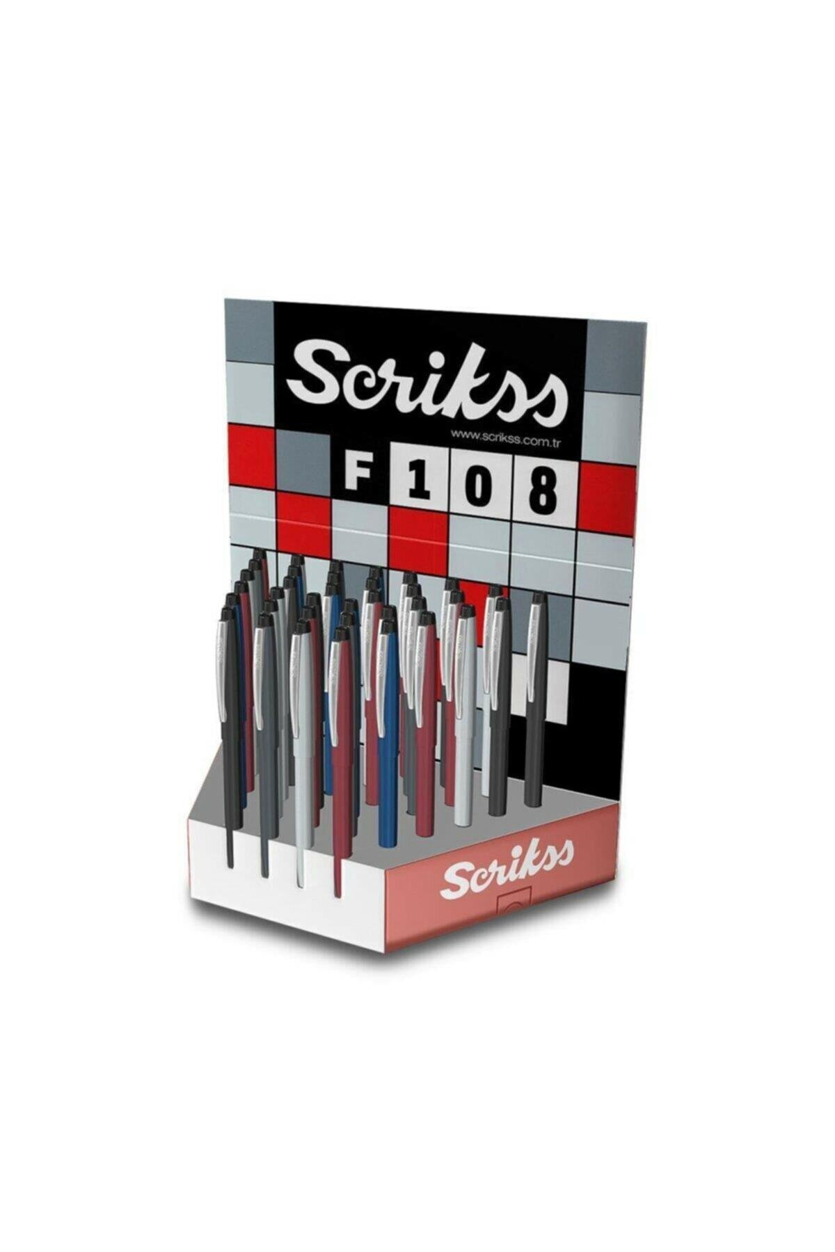 Scrikss F-108 Tükenmez Kalem Karışık Renklerde (36 Lı Paket)