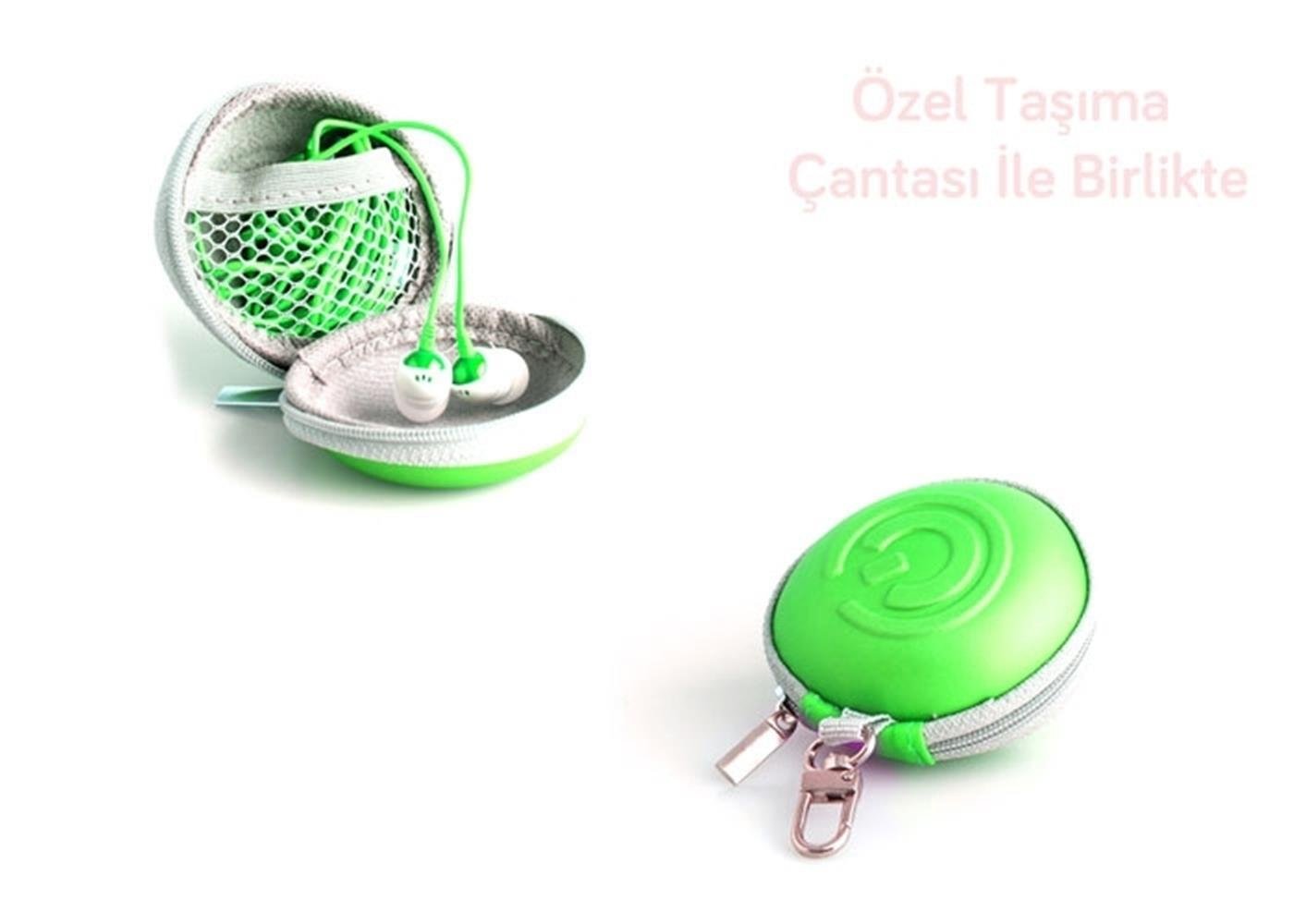 Snopy SN-709 Koruma Çantalı Lüks Cep Telefonları İçin Kulak İçi Kulaklık Yeşil