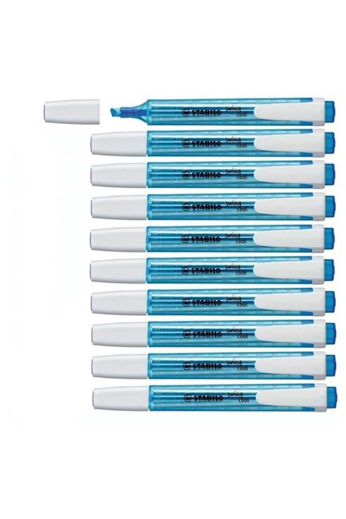Stabilo Fosforlu Kalem Swing Cool Mavi (10 Lu Paket)