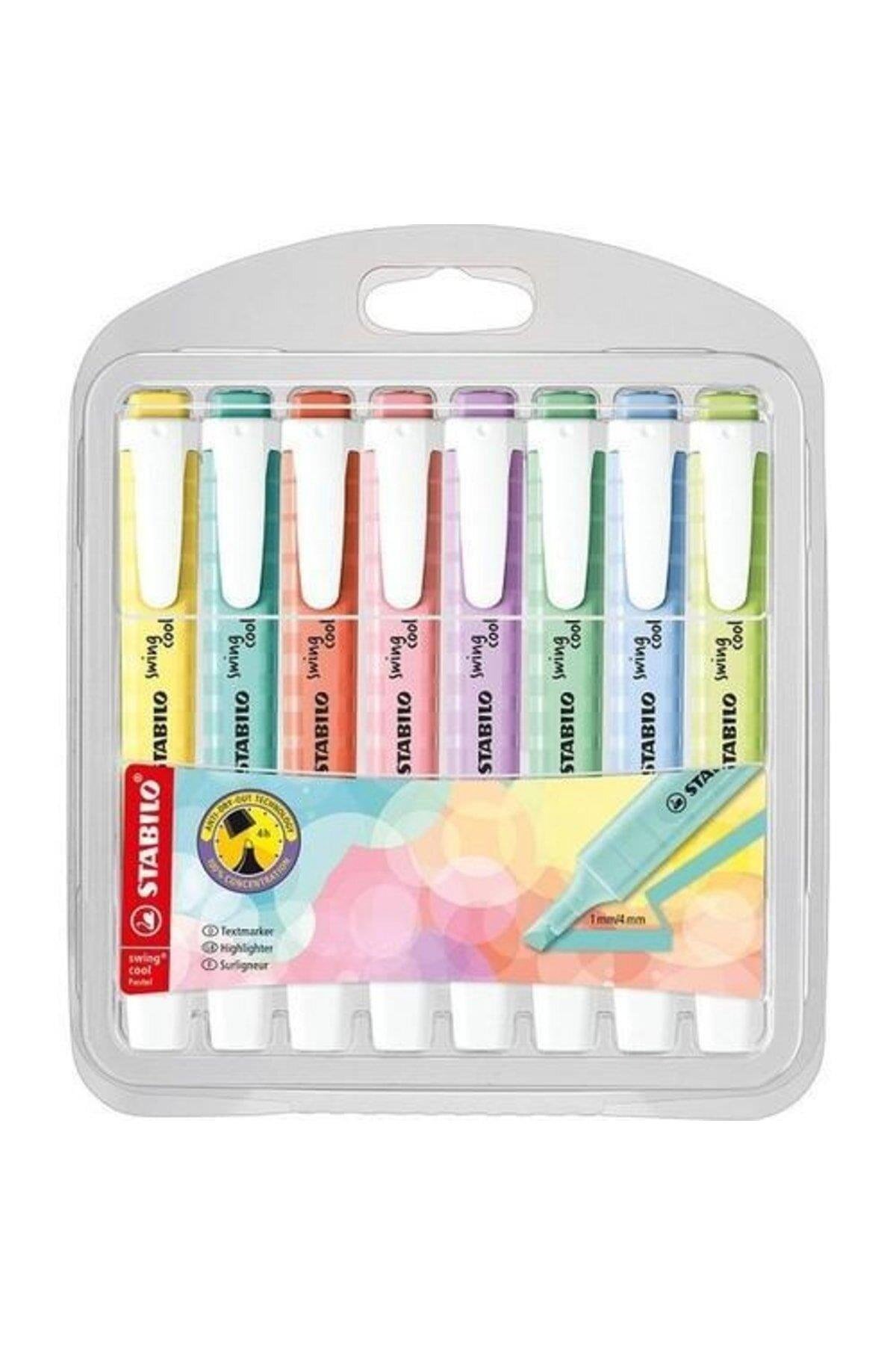 Stabilo Fosforlu Kalem Swing Cool Pastel 8 Li Pastel İşaretleme Kalemi