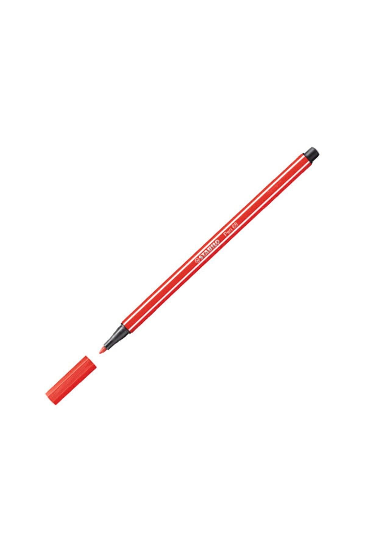 Stabilo Keçe Uçlu Boya Kalemi 1 MM Kızıl Kırmızı 68/48 (10 Lu Paket)