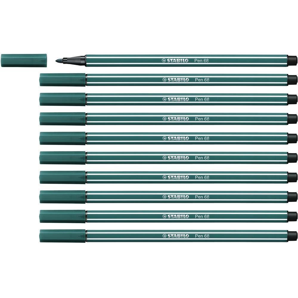 Stabilo Keçe Uçlu Boya Kalemi 1 MM Turkuaz Yeşili Keçeli Kalem (10 Lu Paket)