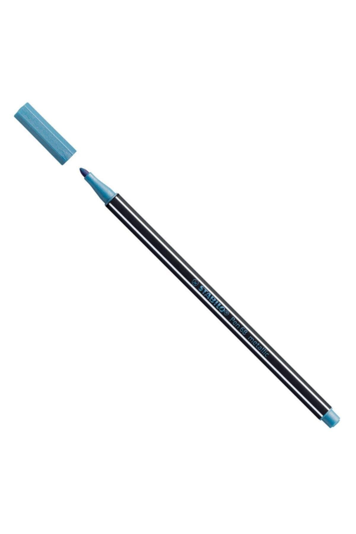 Stabilo Keçe Uçlu Boya Kalemi 1 Mm Metalik Mavi (10 Lu Paket)