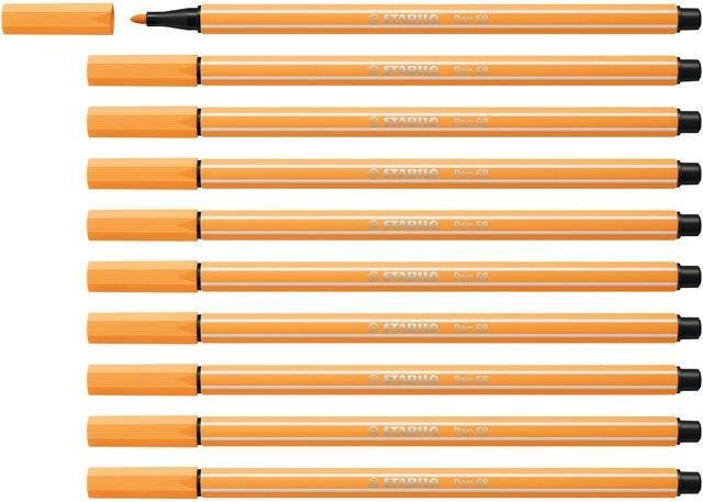 Stabilo Keçe Uçlu Boya Kalemi 1 Mm Papatya Turuncusu Keçeli Kalem (10 Lu Paket)