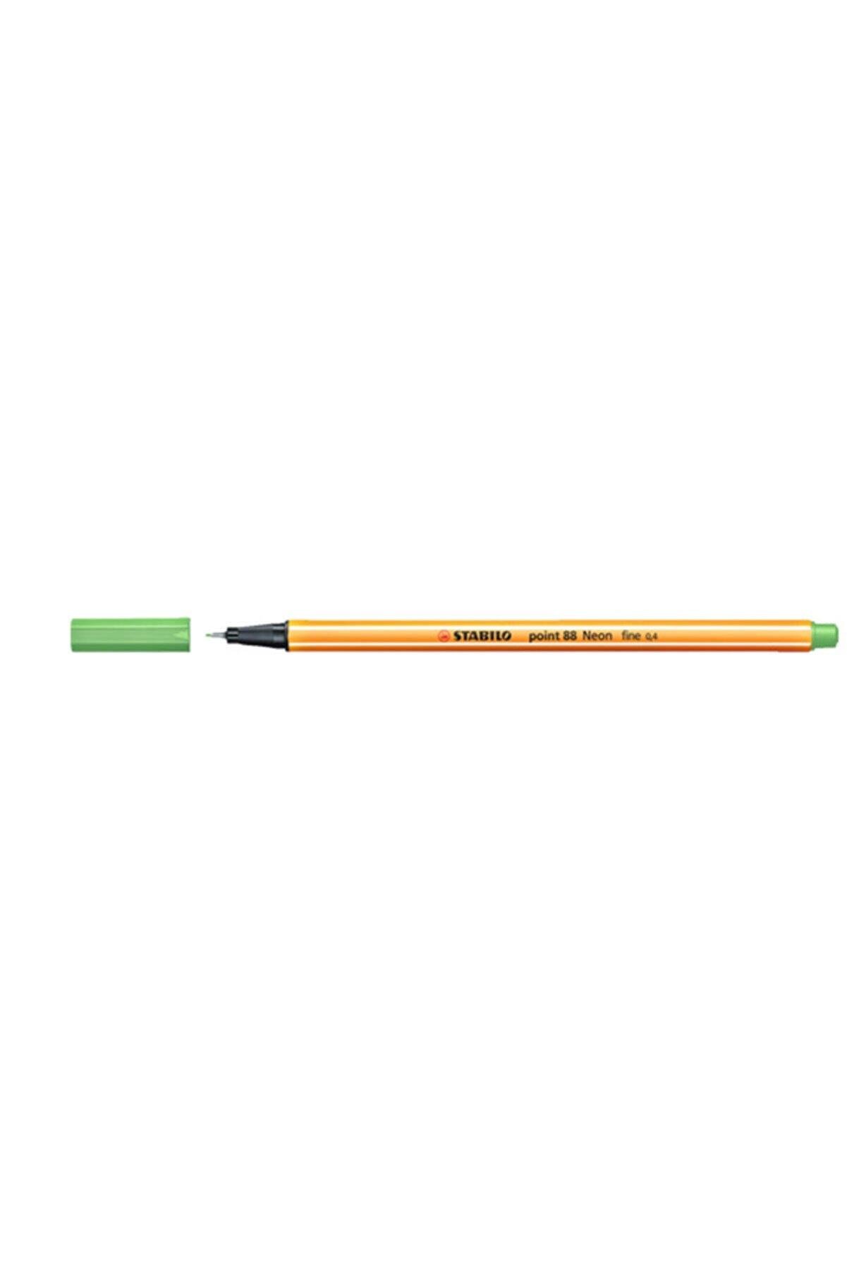 Stabilo Keçe Uçlu İnce Kalem 88 Point 0.4 MM Fosforlu Yeşil 88/033 (10 Lu Paket)