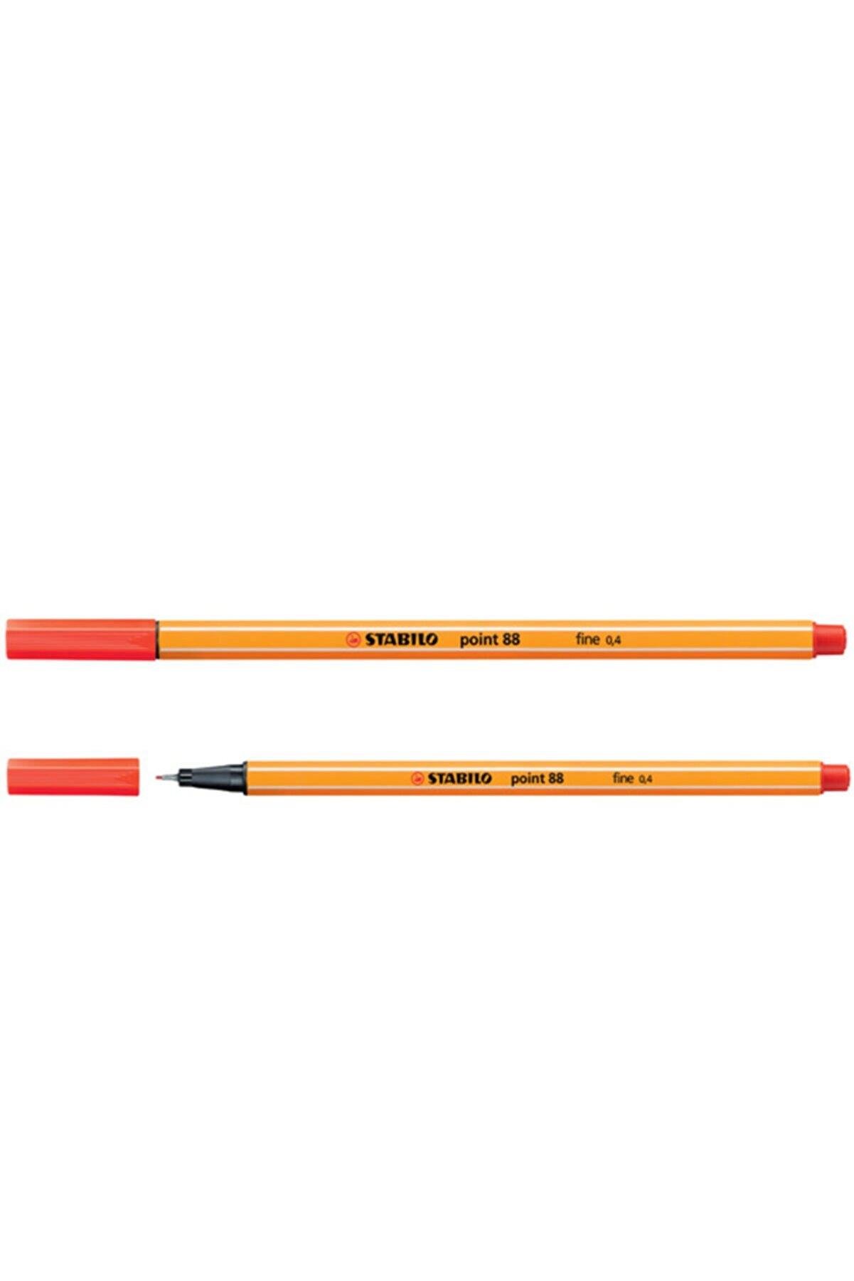Stabilo Keçe Uçlu İnce Kalem 88 Point 0.4 MM Kızıl 88/48 (10 Lu Paket)
