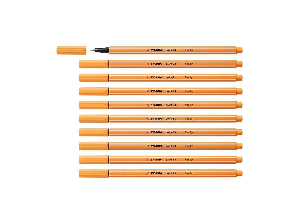 Stabilo İnce Keçe Uçlu Kalem 88 Point 0.4 MM Papatya Turuncusu (10 Lu Paket)
