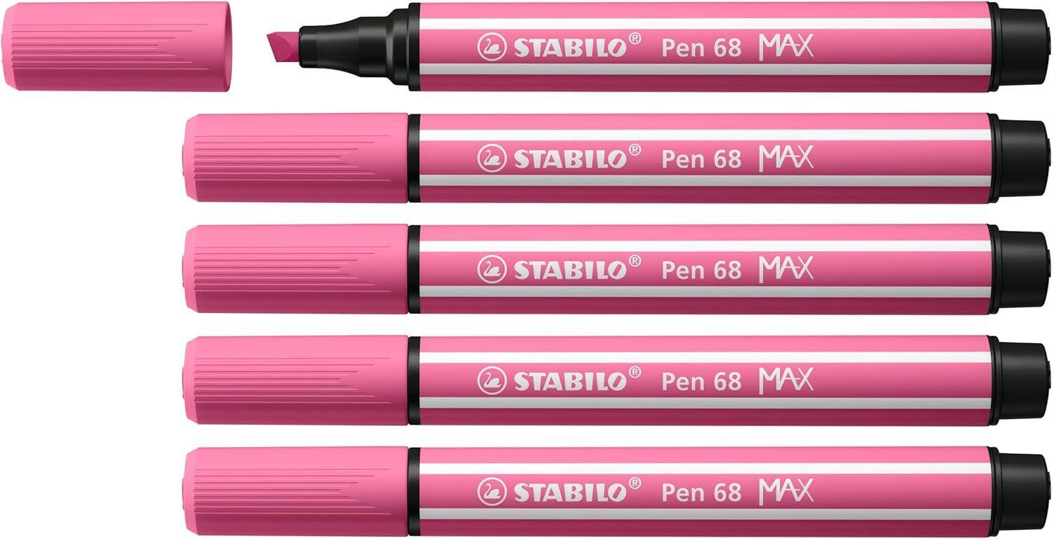 Stabilo Keçe Uçlu Kalem 68 Max Açık Pembe Keçe Uçlu İşaretleme Kalemi (5 Li Paket)
