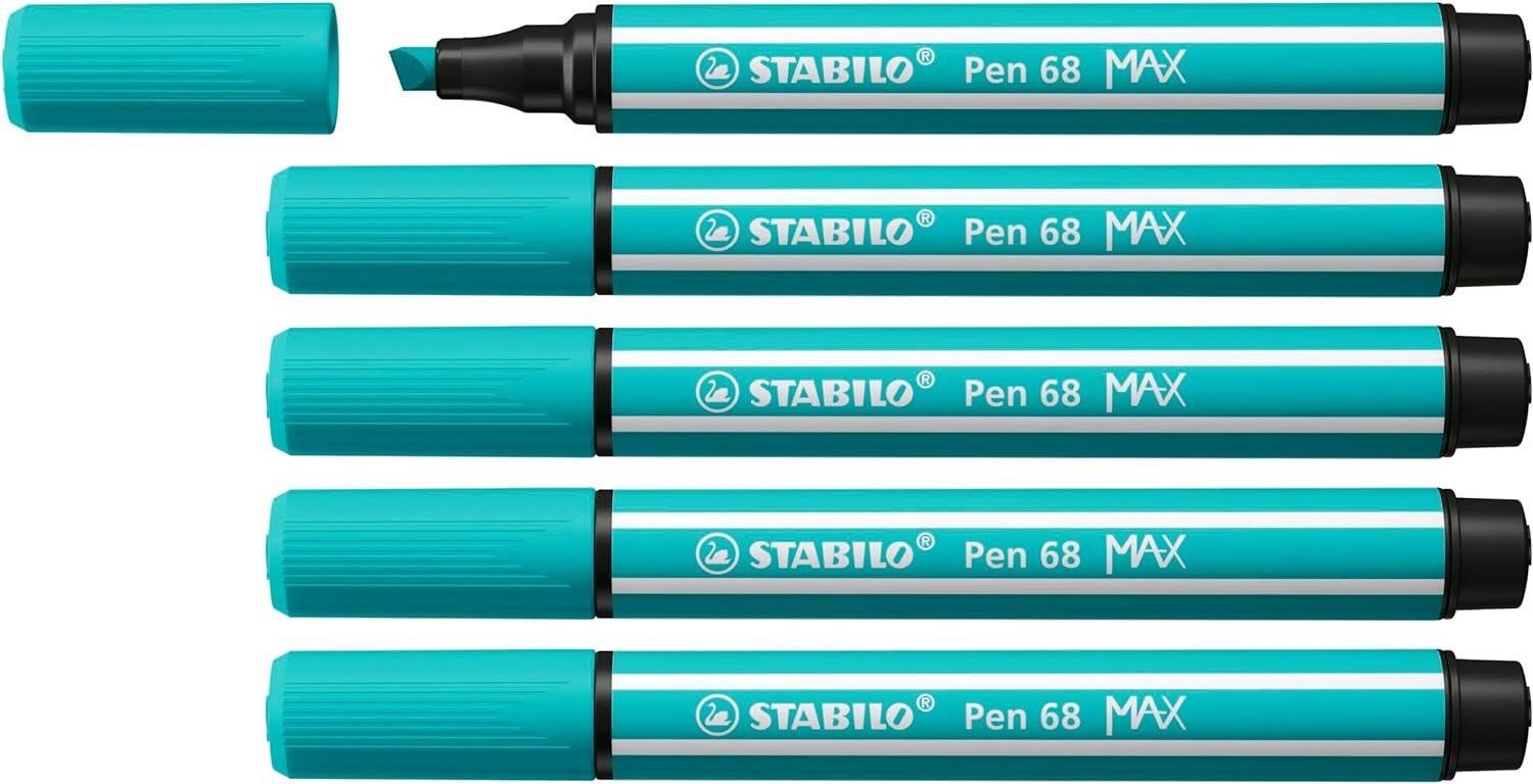 Stabilo Keçe Uçlu Kalem 68 Max Buz Yeşili Keçe Uçlu İşaretleme Kalemi (5 Li Paket)