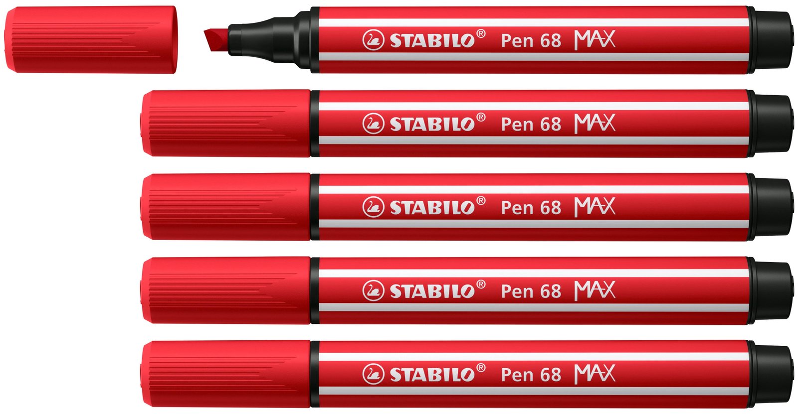 Stabilo Keçe Uçlu Kalem 68 Max Kızıl Keçe Uçlu İşaretleme Kalemi (5 Li Paket)