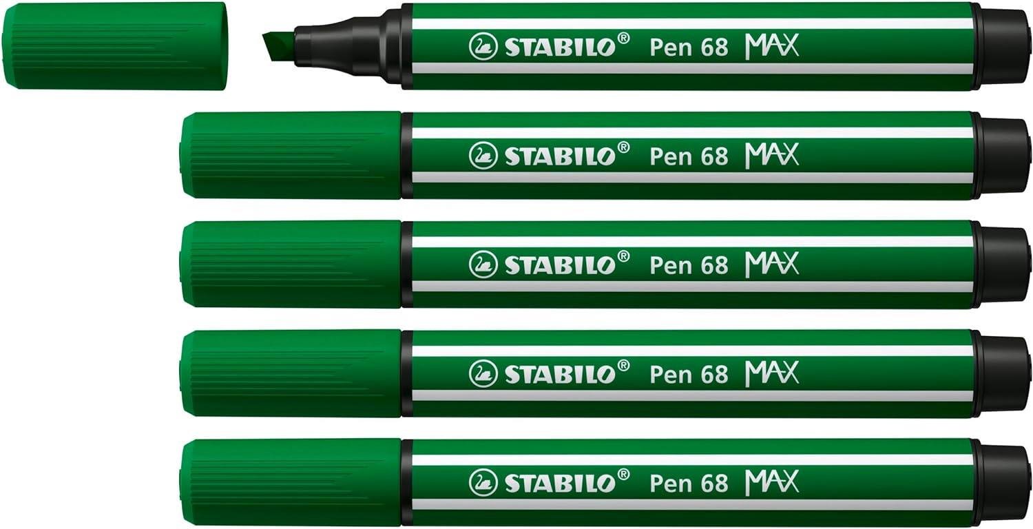 Stabilo Keçe Uçlu Kalem 68 Max Yeşil Keçe Uçlu İşaretleme Kalemi (5 Li Paket)