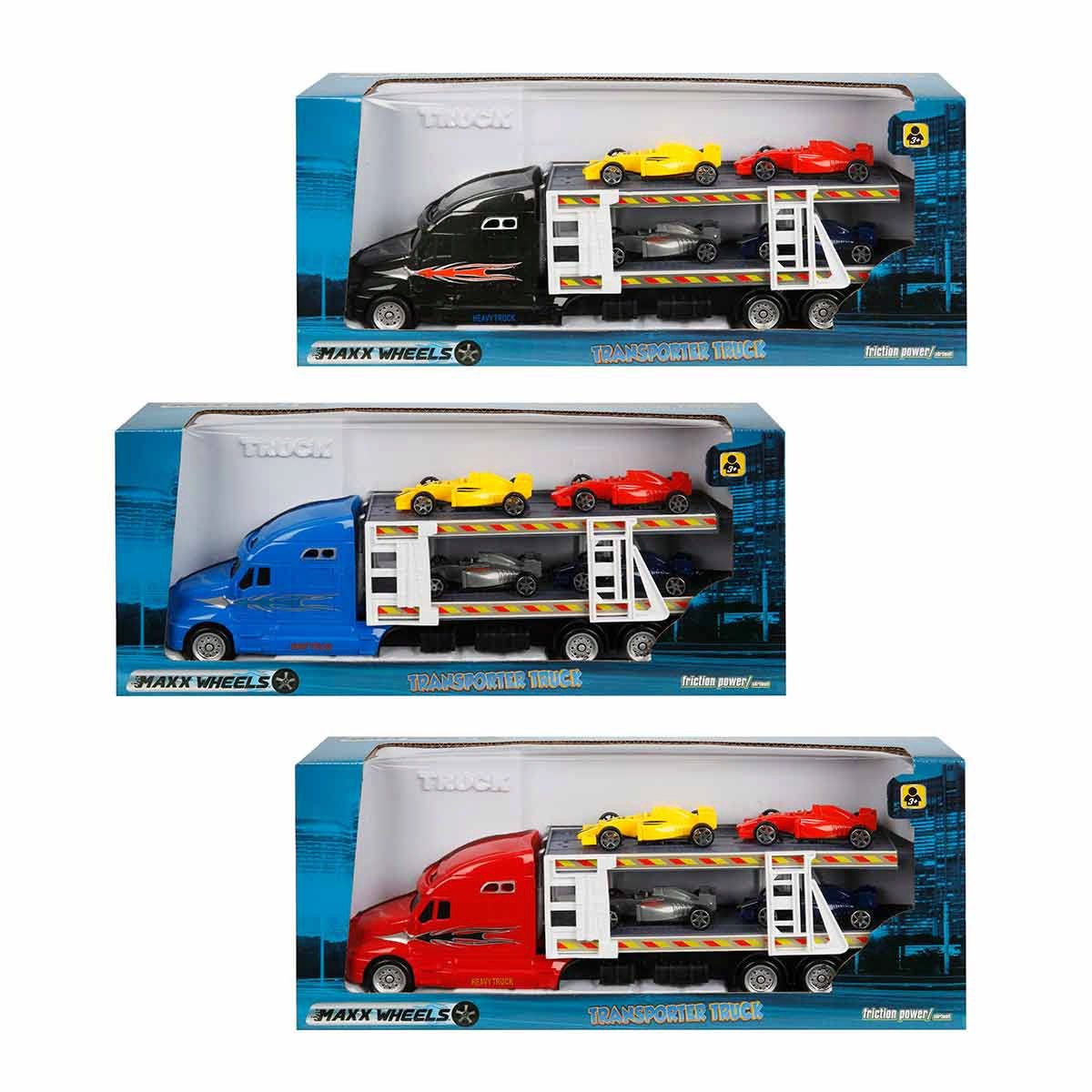 Sunman Maxx Wheels 1:48 Transporter Tır 30 CM 2 Katlı 4 Araçlı
