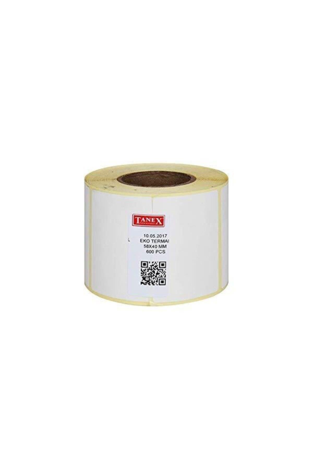 Tanex Termal Barkod Etiketi Termal Eco 58x40 Mm 40 Mm Çap 600 Lü (16 Lı Paket)