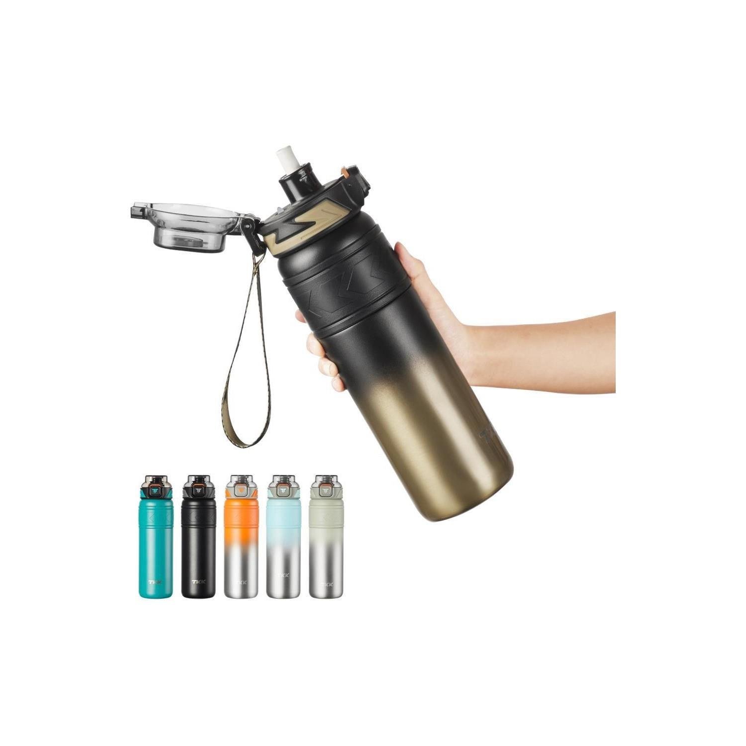 TKK Paslanmaz Çelik Termos Matara 900 ML Pipetli ve Pipetsiz Kullanım (Karışık Renk 1 Adet)