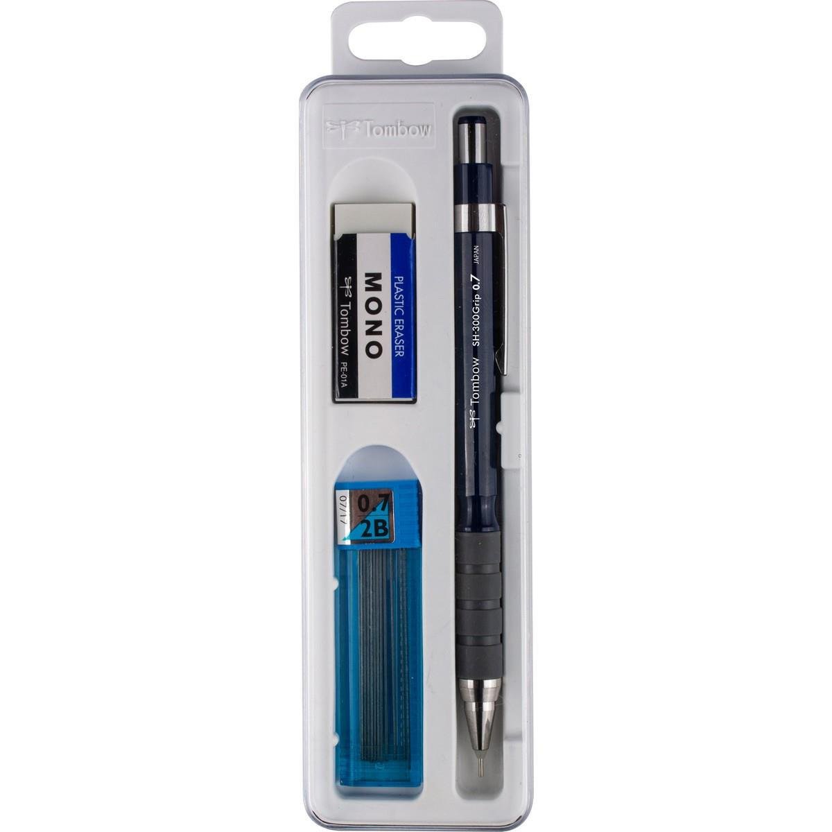 Tombow Versatil Kalem SH-300 Grip 0.7 MM Plastik Kutulu Set Lacivert