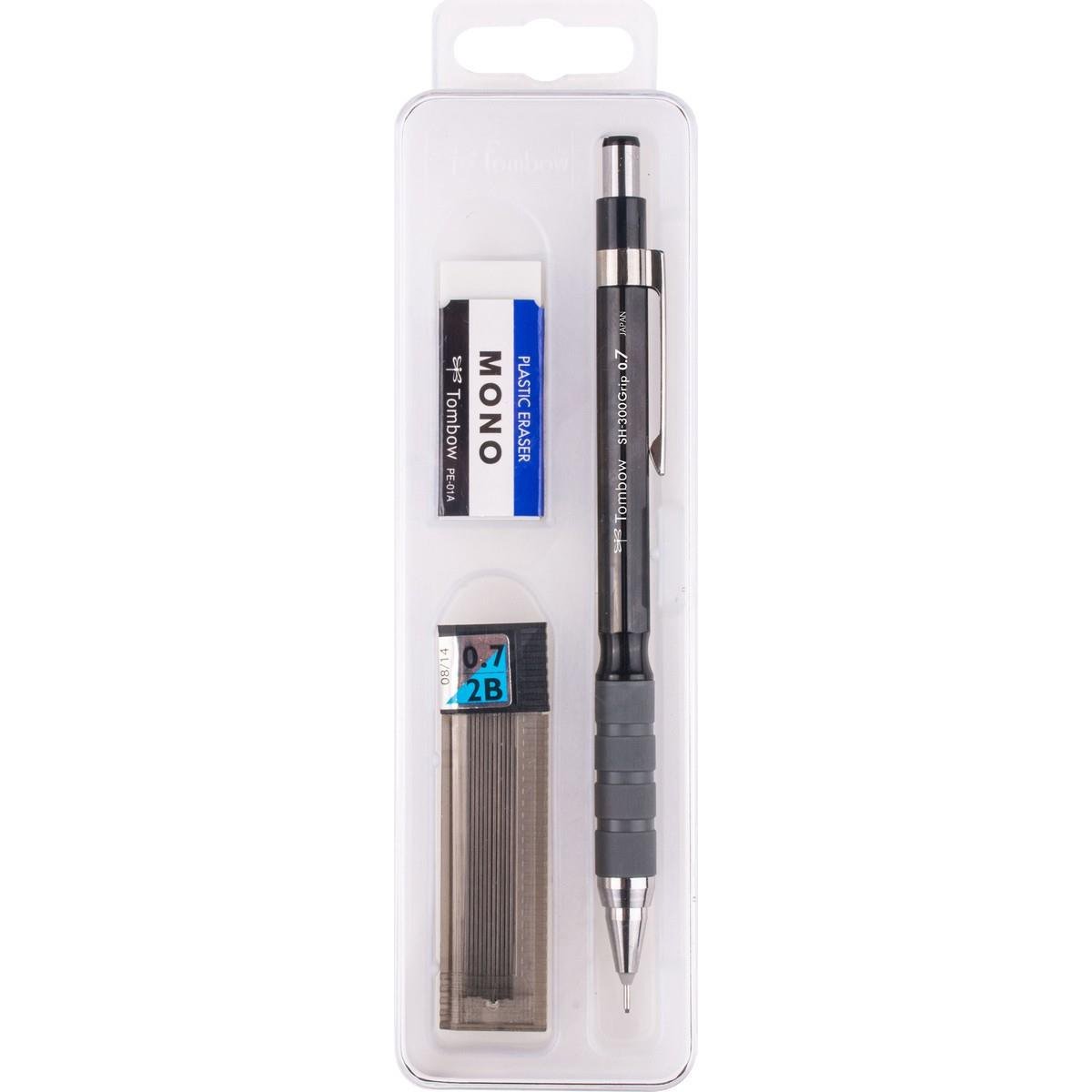 Tombow Versatil Kalem SH-300 Grip 0.7 MM Plastik Kutulu Set Siyah
