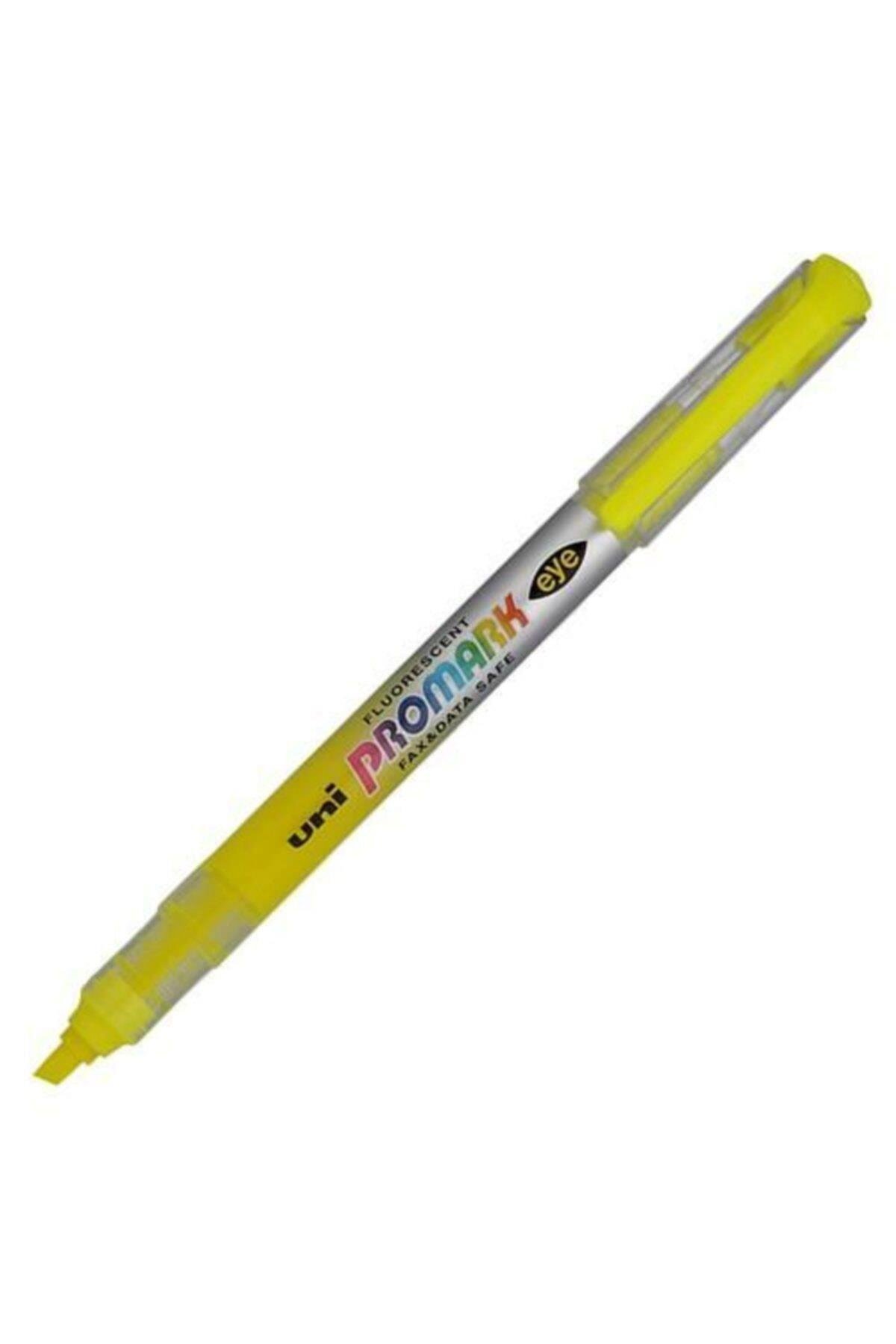 Uni-Ball Fosforlu Kalem Promark Eye Cep Tipi Sarı 12'Li