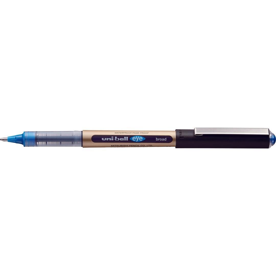 Uni-Ball Roller Kalem 10 Eye Broad Jel Bilye Uç İmza Kalemi 1.0 MM Mavi (1 Adet)